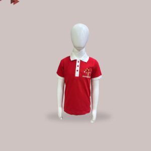 Mahaveer Uniforms - Red White School Uniform Polo Shirt